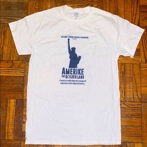 Vintage white and blue thrifted short sleeve tee